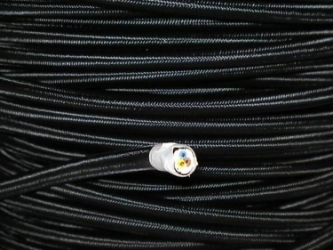 3 CORE ROUND PVC OVERBRAID BLACK ELECTRIC CABLE 0.50MM