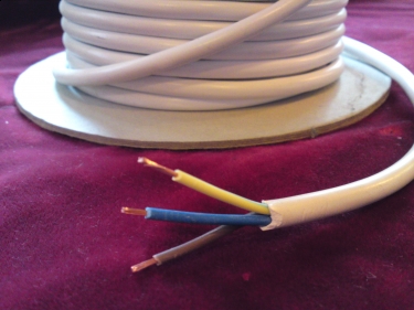 3 Core pvc Flex Electrical Cable 0.50mm WHITE
