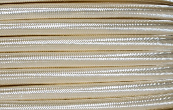 3 CORE PVC OVERBRAID IN CREAM - ELECTRIC CABLE 0.75MM