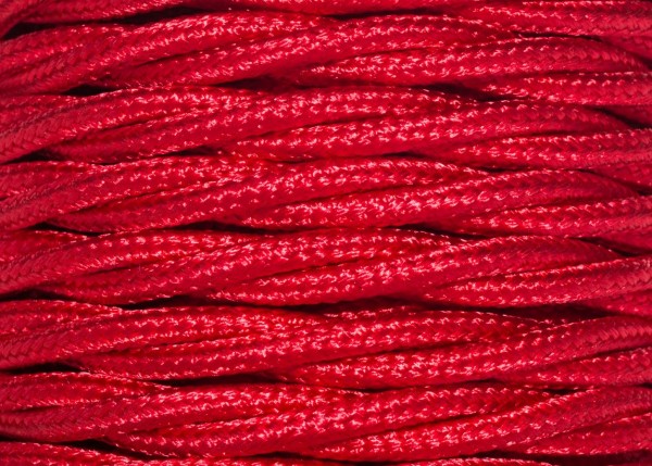 RED 3 Core Braided Silk Flex Electrical Cable 0.75mm