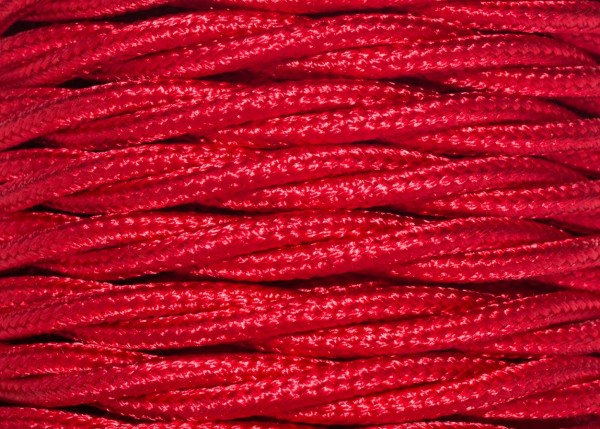 100 METRES of Red Braided 3 core silk flex lighting cable 0.75mm