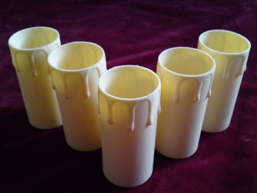 Candle Tubes-sleeves cream Drip Plastic 39mm x 85mm