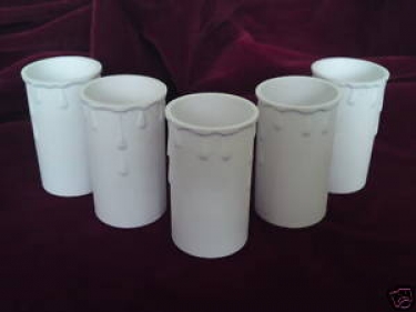 Candle Tubes White Drip Plastic 70mm x 37mm