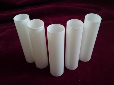 GLASS CANDLE TUBE SLEEVE COVER IN WHITE 130MM X 29MM