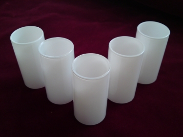 Glass Candle Tube Sleeve Cover In White 65mm x 29mm
