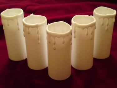 Candle covers white Drip effect Plastic 80mm x 33mm