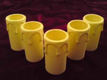 ivory drip plastic candle tubes 55mm height x 27mm internal diameter