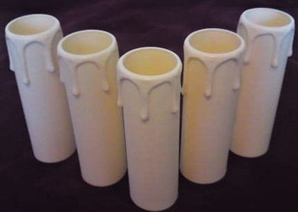 Candle Sleeve Ivory Drip Plastic 90mm x 27mm