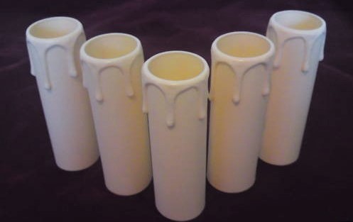 Candle Tubes-sleeves ivory Drip Plastic 65mm x 24mm