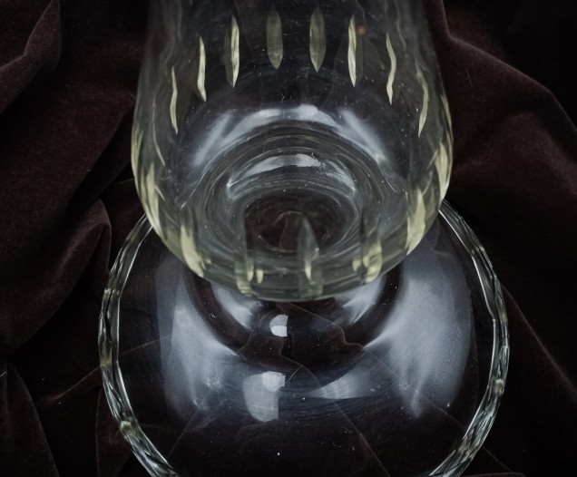 Czechoslovakian cut glass Chandelier stem 
