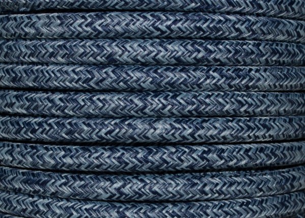 100 Metres of Braided Round silk flex Cord in Denim 3 core 0.50mm