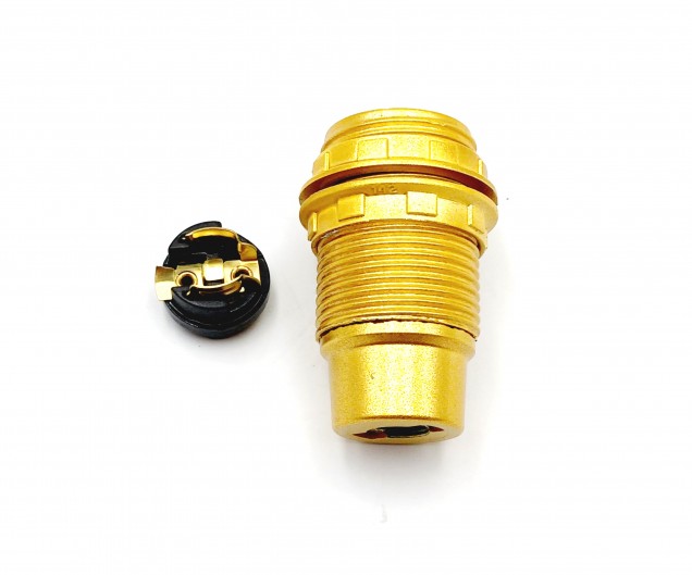 E14 Bakelite Lamp Holder Plus 2 Shade Rings In Gold