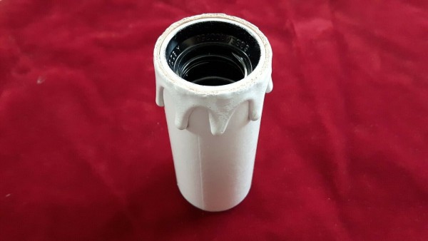 E27 3 part white lamp holder with candle tube white drip card to fit 95mm x 39mm