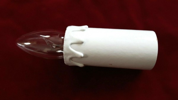 E27 3 part white lamp holder with candle tube white drip card to fit 95mm x 39mm