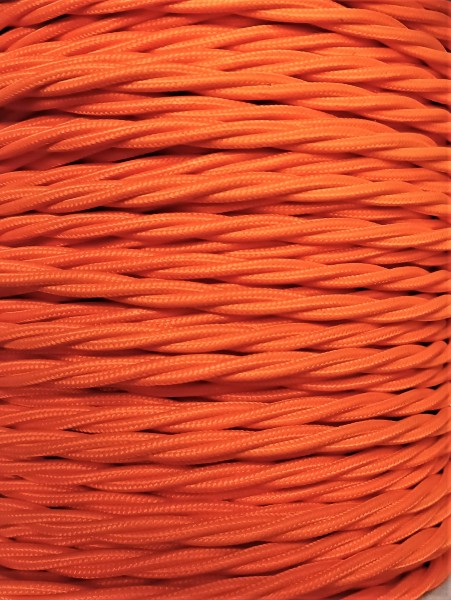 Baided 3 Cored Silk Flex Lighting Cable Orange 0.75MM