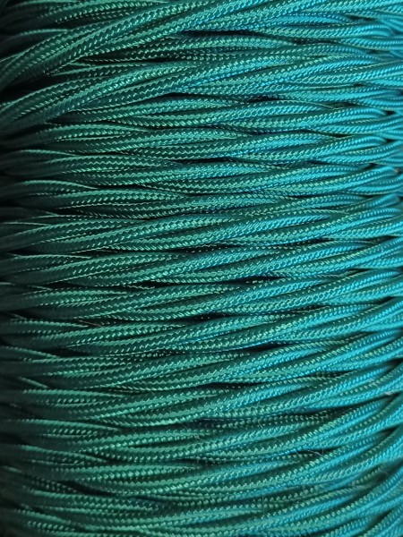 3 Core Braided Silk Lighting Flex Period Cable 0.75mm FOREST GREEN