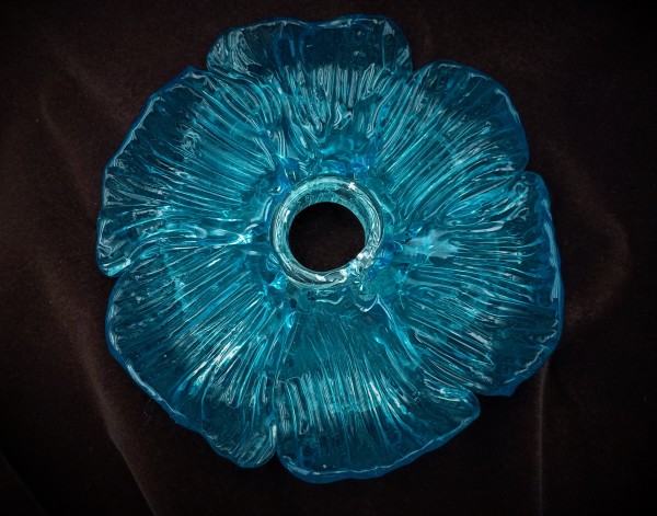 Antique Italian Blue Chandelier Glass Rosette