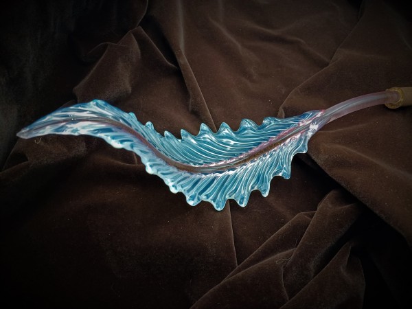 Italian Chandelier glass Leaf pink and blue