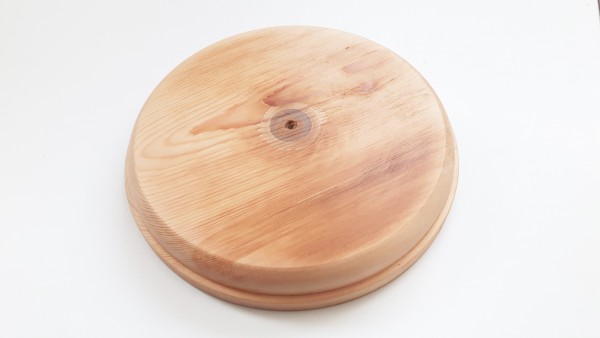Large round softwood pattress  , manufactured from pine