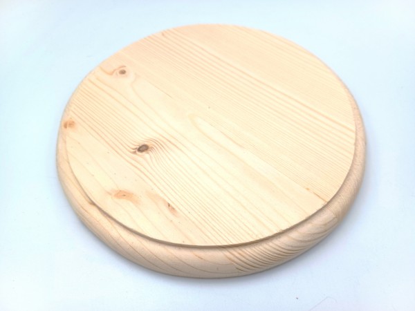 Large round softwood pattress manufactured from pine 