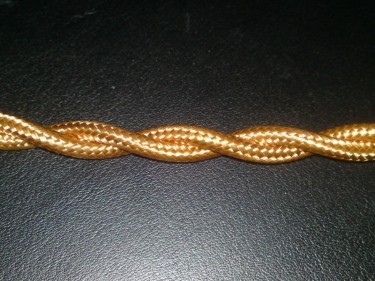 BRAIDED TWISTED 2 CORE FLEX CABLE ANTIQUE GOLD 0.50 MM