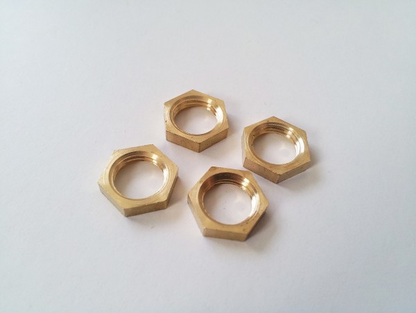 M10 BRASS HEXAGON NUTS 10MM METRIC THREAD 3MM DEPTH