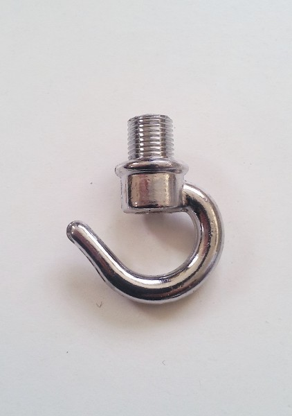 CHANDELIER HOOK OPEN HOOK 10 mm THREAD MALE, CHROME  40MM IN HEIGHT 32MM WIDTH