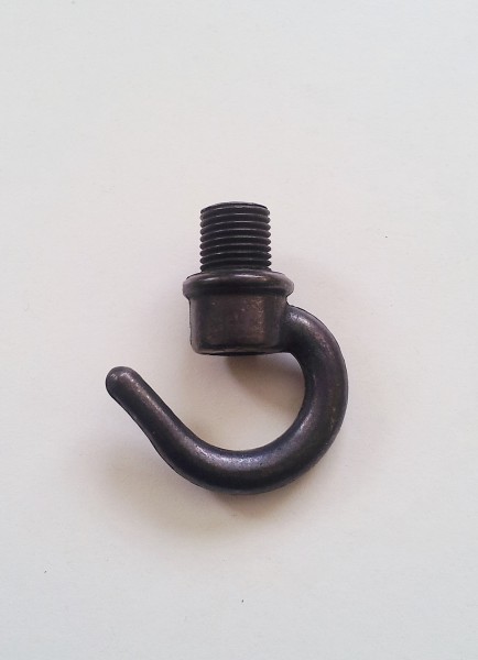 chandelier hook open hook aged bronze effect 10mm thread (male)