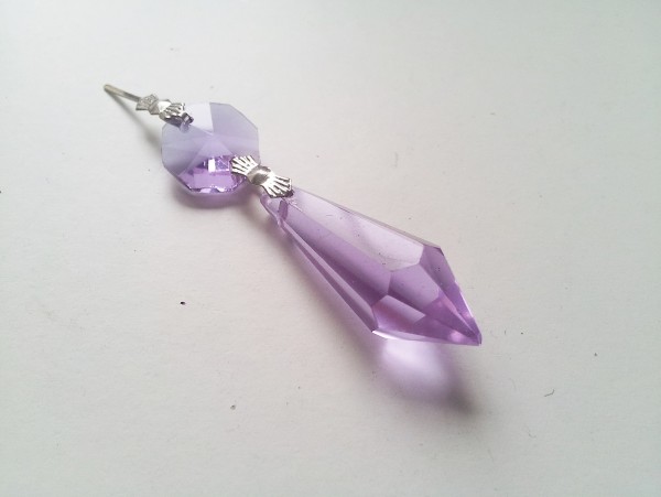 CHANDELIER PENCIL DROP AND BUTTON WITH SILVER COLOURED BOW CLIP