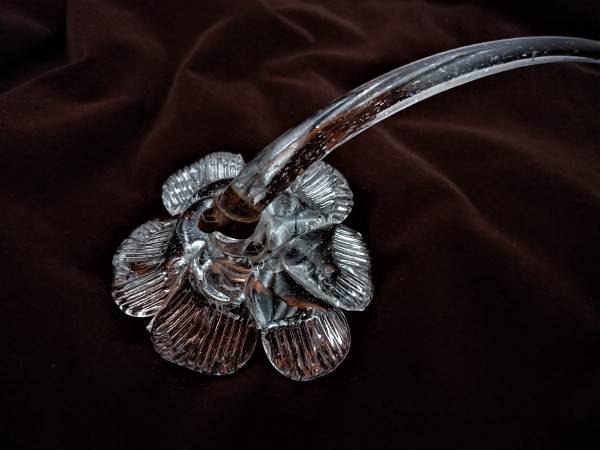 Antique Murano Clear Glass Chandelier Flower