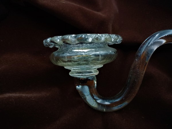 Antique Murano Clear Glass split chandelier arm