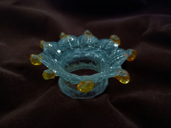 Venetian Chandelier Glass Collar With Amber Tips