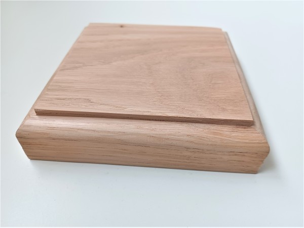 Oak ceiling pattress, thick square ceiling pattress or plinth