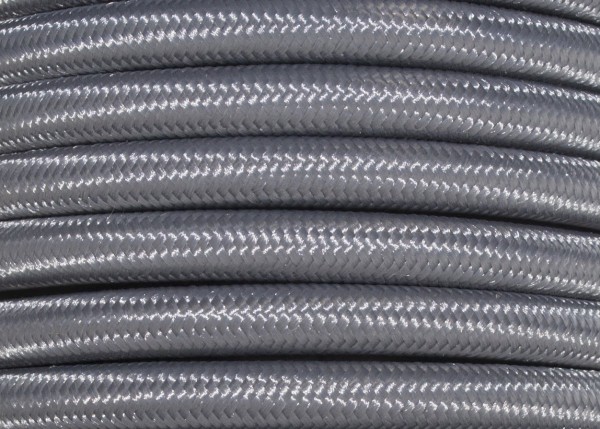 100 Metres of Braided Round silk flex Cord in Grey 3 core 0.50mm