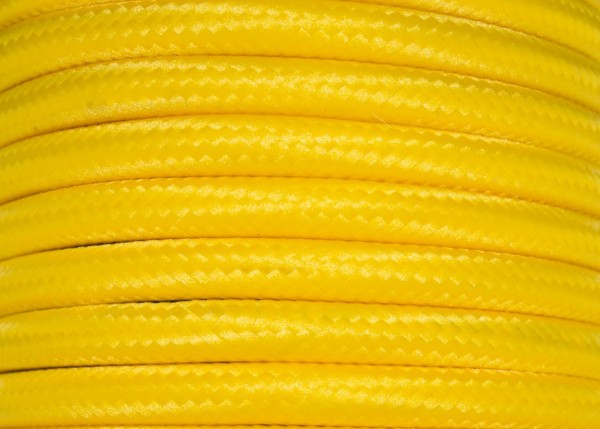 ROUND OVERBRAID 3 CORE FLEX ELECTRIC LIGHTING PERIOD CORD BUTTERCUP YELLOW 0.50 MM