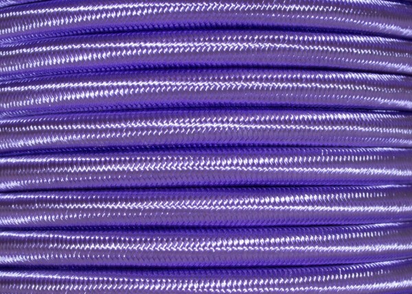 100 Metres of Braided Round silk flex Cord in Purple 3 core 0.50mm 