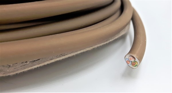 PVC Flex Electrical Cable 0.75mm 3 core dark bronze matt brown