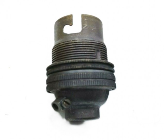lamp holder BC B22 3 part earthed half inch thread BRONZE Finish