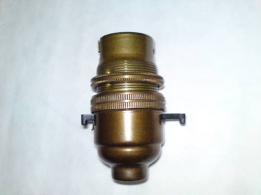 Switched lamp holder BC B22 old Brass half inch base thread
