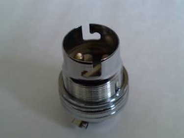 bulb-lamp holder BC - B22 chrome finish 13mm thread
