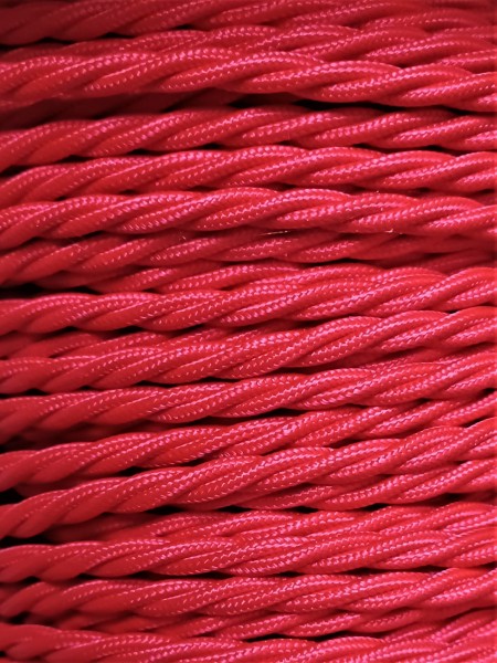 Red Braided Lighting Cable 3 core 0.50mm