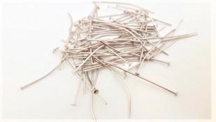 100 Nickel pins 40mm x 0.8mm with 2mm pin head