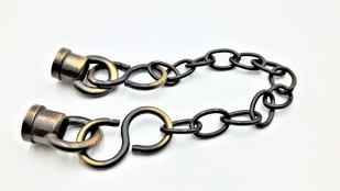 Closed Hoops With Centre Chain M10 Thread Brushed Antique