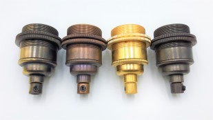 ES E27 lamp holder solid brass with matching cord grip various finishes