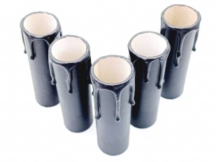 Chandelier Candle Tubes black Card 85mm x 26mm 