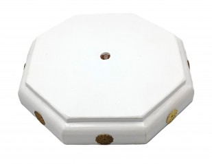 White wooden ceiling pattress octagon in pine