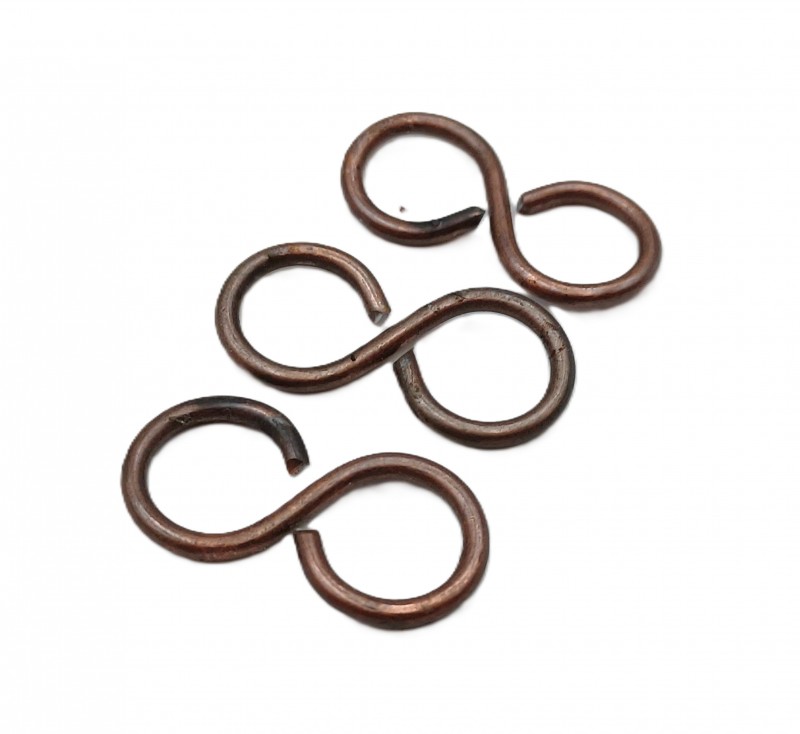 S hooks antique plated steel antique brass effect 3 pack