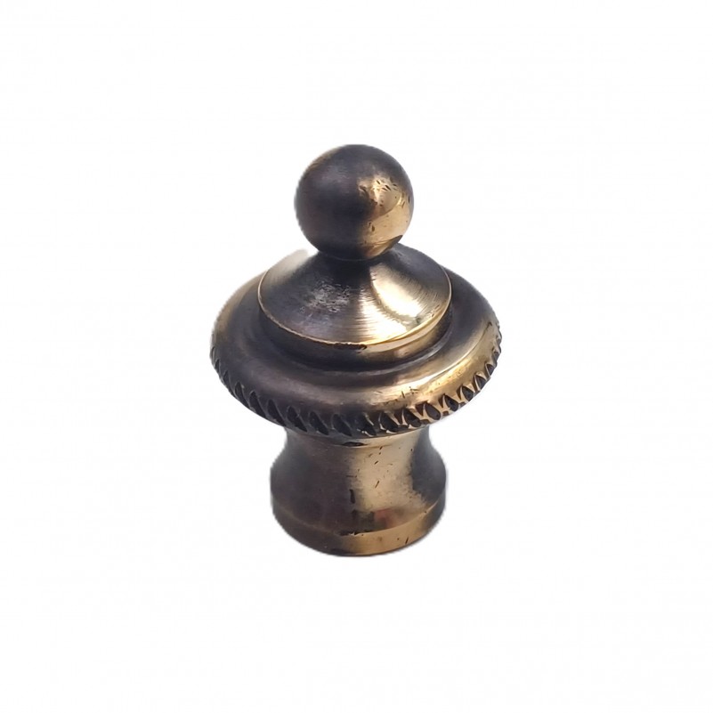 Brushed antique brass rope edge finial for lighting and chandeliers 