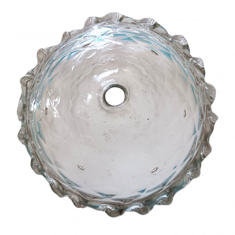 Venetian light blue clear glass chandelier bottom bowl Circa 1860