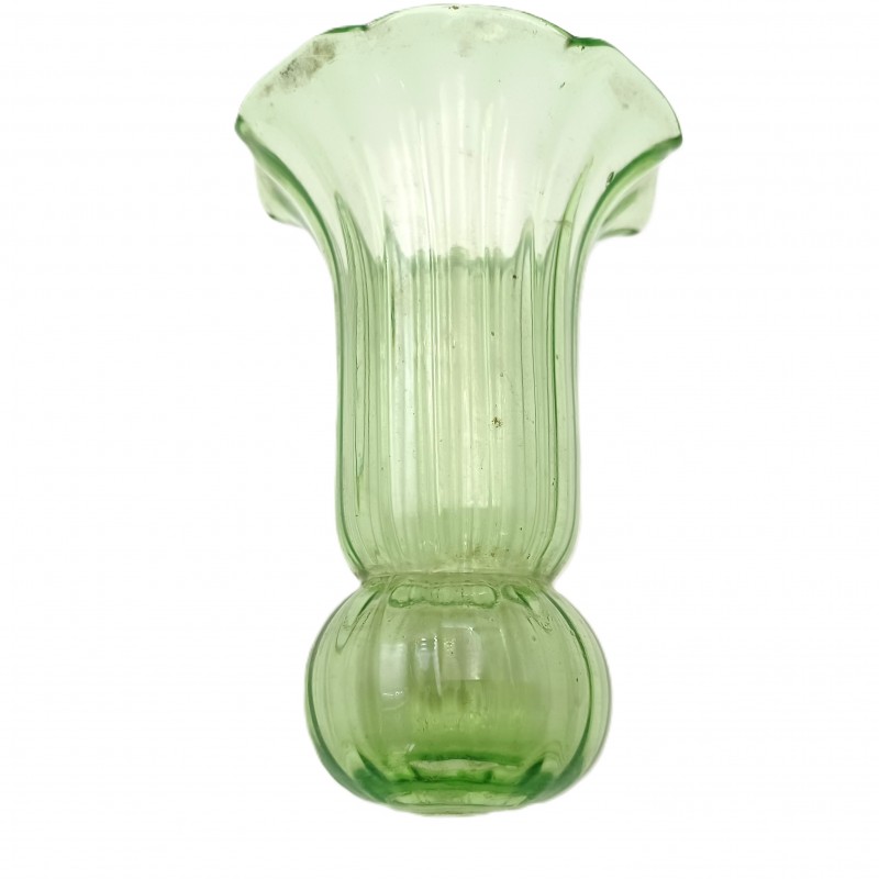Antique Venetian chandelier glass tulip canopy in green 